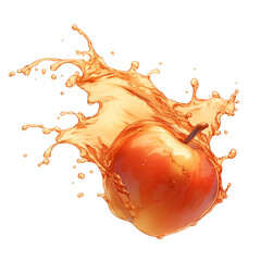 Aufkleber - vibrant splash of apple juice surrounds fresh apple, isolated on white background, capturing essence of freshness and vitality