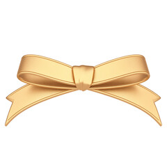 Aufkleber - shiny bronze ribbon bow isolated on white background, showcasing elegant curves and smooth texture, perfect for gift wrapping or decoration