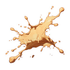 Poster - dynamic splash of cappuccino isolated on white background, capturing fluid motion and rich color of coffee