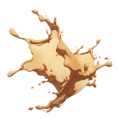 Aufkleber - dynamic splash of cappuccino captured mid air against white background, showcasing fluid motion and rich color of coffee. image conveys energy and vibrancy