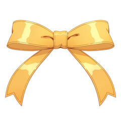 Wall Mural - shiny gold ribbon bow isolated on white background, perfect for gift wrapping and festive decorations. elegant design adds touch of luxury and celebration to any occasion