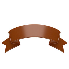 Poster - chocolate brown ribbon with smooth texture is isolated on white background, showcasing its elegant and decorative design