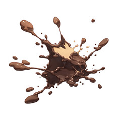 Aufkleber - dynamic splash of chocolate milk isolated on white background, capturing fluid motion and rich texture of liquid in mid air