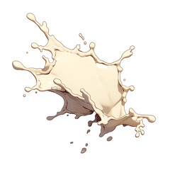 Poster - Creamy coconut milk splash isolated on white background, capturing motion and fluidity. dynamic splash creates artistic and refreshing visual effect