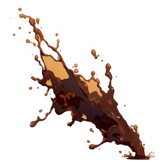 Aufkleber - dynamic splash of cold brew coffee isolated on white background, capturing rich, dark tones and fluid motion of beverage