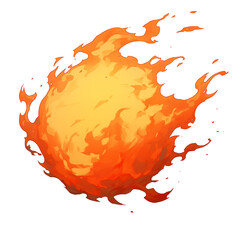 Fototapete - vibrant flame orb with dynamic orange and yellow hues isolated on white background, showcasing energy and movement