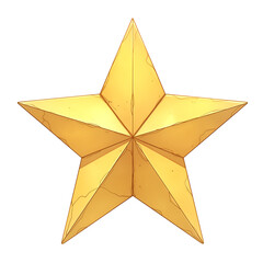 Poster - shiny gold star with textured surface is isolated on white background, symbolizing achievement and excellence