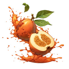 Aufkleber - Juicy guava splash with vibrant colors and dynamic motion, isolated on white