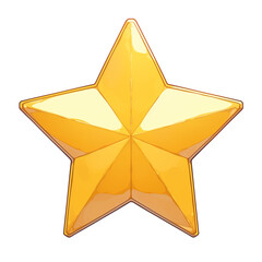 Aufkleber - shiny golden star with glossy finish is isolated on white background, symbolizing achievement and excellence