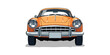 © Panupat - Drawing front view Classic orange Car Parked on a City Street