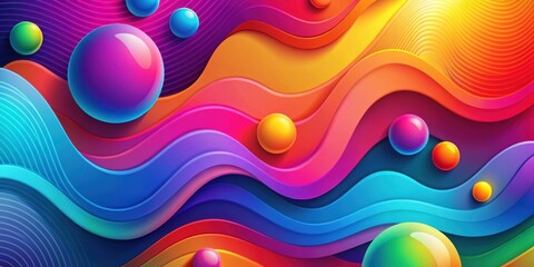 Sticker - Vibrant and abstract background design with colorful shapes and gradients, vivid, bright, abstract, backdrop, colorful, design