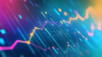 Poster - Abstract glowing lines and points forming a graph on a blue background.