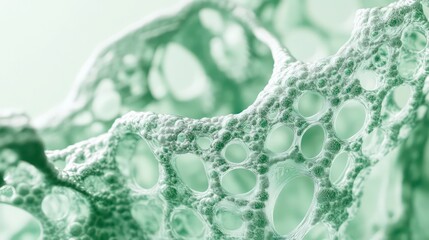 Poster - Abstract green and white textured foam structure.