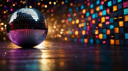 Wall Mural - Disco ball light reflection background