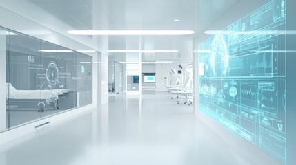 Aufkleber - A high-tech AI-powered smart healthcare patient management system, modern medical facility with integrated technology for tracking patient health data and managing care schedules