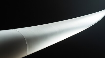 Poster - A macro shot of a wind turbine blade's aerodynamic design and composite material structure, Renewable energy technology style, photo of