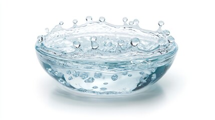 Poster - Isolated water splash on a white background, with frozen droplets creating a fresh and dynamic effect.