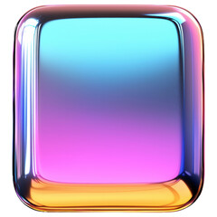 Poster - 3D A square with a rainbow of colors on it isolated on transparent or white background, png