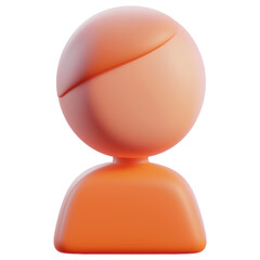 Poster - 3D A cartoonish orange head with a red hair style isolated on transparent or white background, png