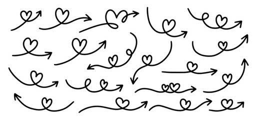 Poster - Cute Love Arrow Heart Doodle