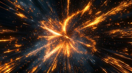 Wall Mural - abstract fiery light trails radiating outwards.