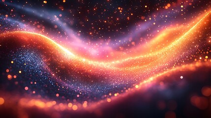 Wall Mural - abstract glowing wave of particles.