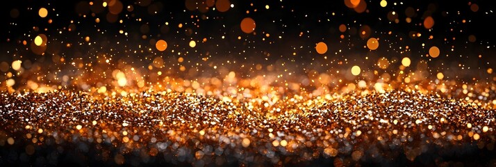 Poster - Stunning golden confetti in a minimalist design creates a vibrant and elegant New Year 2025 banner with an isolated background and ample copy space for holiday messages greetings or event invitations