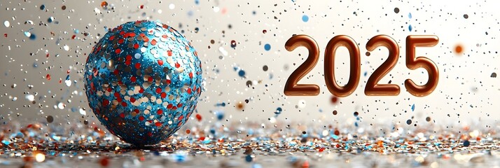 Poster - Sleek Minimalist 2025 New Year Banner with Soft Colors and Ample Copy Space  Modern and Contemporary Design with Clean Typography and Geometric Elements for Advertising Marketing and Branding