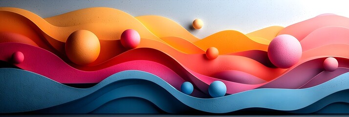 Poster - Vibrant Abstract Pastel Shapes New Year 2025 Banner with Clean Background and Ample Copy Space  Minimalist modern and contemporary design for holiday branding or technology based advertising