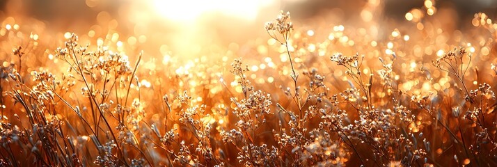 Poster - Serene and picturesque golden autumn countryside landscape with soft warm sunlight filtering through the trees and ample copy space for text overlay  Idyllic and tranquil rural scene with a peaceful