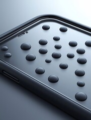 Poster - Advertising-ready product mockup of a phone case prototype shown in close-up with clear copyspace