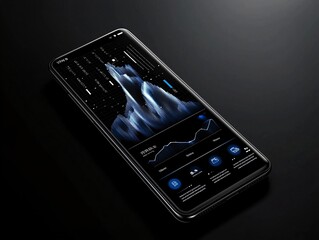 Poster - interactive prototype mockup, touchscreen elements, sleek UI, high-tech setting