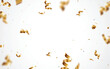 © radenmas - Gold confetti and ribbon background, isolated on transparent background