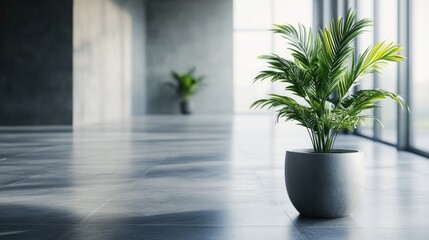 Wall Mural - Potted Plant Tiled Floor