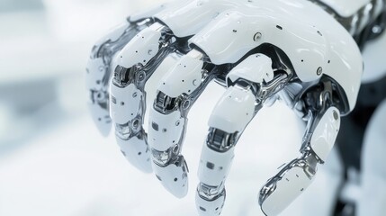 Poster - An extreme close-up of a bio-inspired soft robotic gripper, capable of delicate object manipulation, Soft robotics technology style