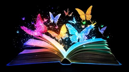 Wall Mural - Magic Book with Butterflies