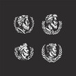 © Seraphyn - Roman Bearded man with laurel wrath logo design vector template