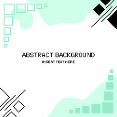 Poster - Pixel Art Minimal Style Green Decoration Flat Frame Background Template
