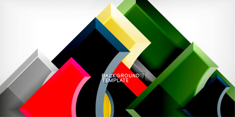 Poster - Geometric design abstract background - circles and triangles