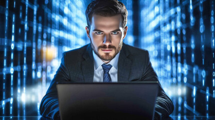 Poster - Protecting your business online means keeping data safe from viruses and hackers.  Good internet security and antivirus software are essential.