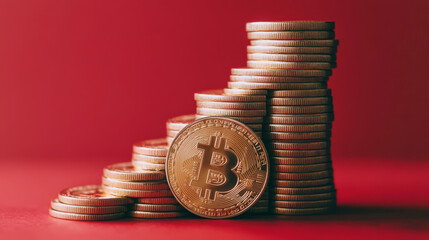 Poster - Bitcoin stacks increase, shown in a simple technical drawing.