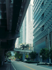 Wall Mural - city skyscrapers street center Brickell miami 