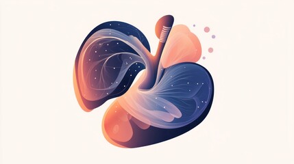 Poster - A stylized illustration of lungs, showcasing their structure and beauty.