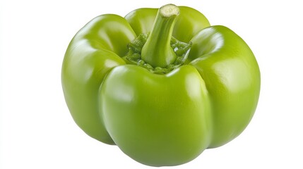 Wall Mural - a bright, crisp green bell pepper with a shiny, smooth surface
