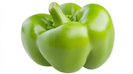 Wall Mural - a bright, crisp green bell pepper with a shiny, smooth surface