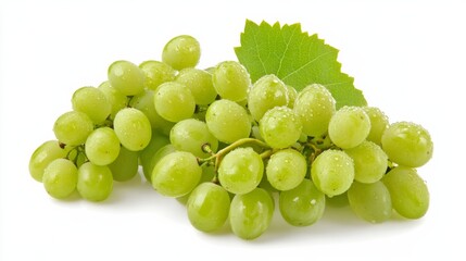 Wall Mural - a bunch of crisp, green grapes still on the vine, their freshness evident in every dew-kissed globe