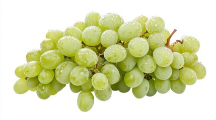 Wall Mural - a bunch of crisp, green grapes still on the vine, their freshness evident in every dew-kissed globe
