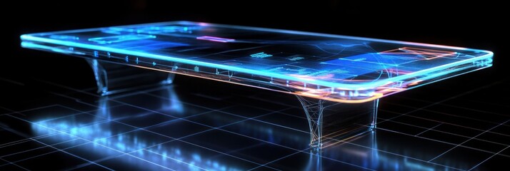 Fototapete - A futuristic transparent smartphone design showcasing advanced technology and sleek aesthetics.