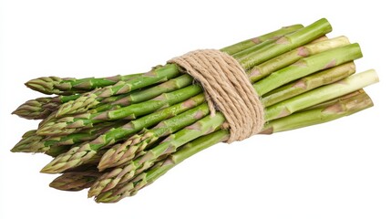 Wall Mural - a bundle of crisp, green asparagus spears arranged in a perfect bundle, their slender stalks promisi