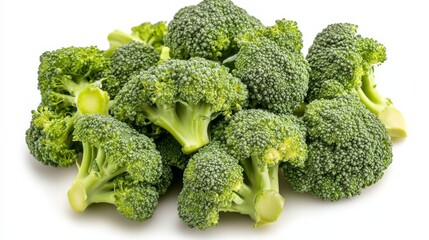 Wall Mural - a cluster of fresh, green broccoli florets with their tree-like shapes and bumpy textures, each broc